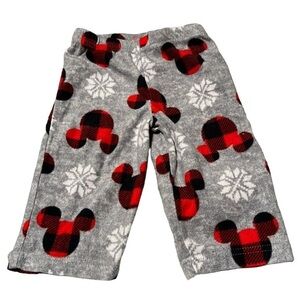Disney Mickey Buffalo Plaid Check Fleece Pants Pajamas Size 18 Months